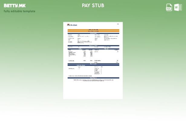 Модерен стил Шаблон за уплатница на вработени во сојузната банка